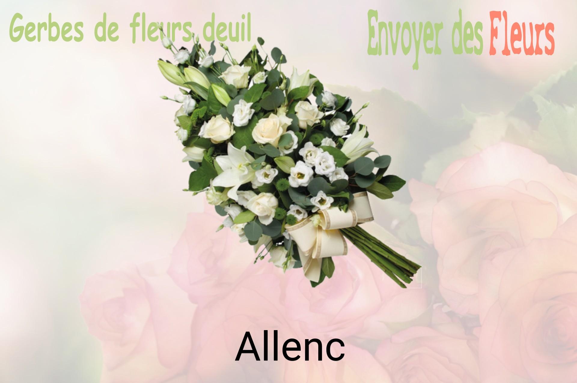 Gerbe de fleurs de deuil livrée à Allenc